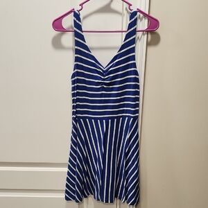 Derek Heart Blue and White Striped Dress